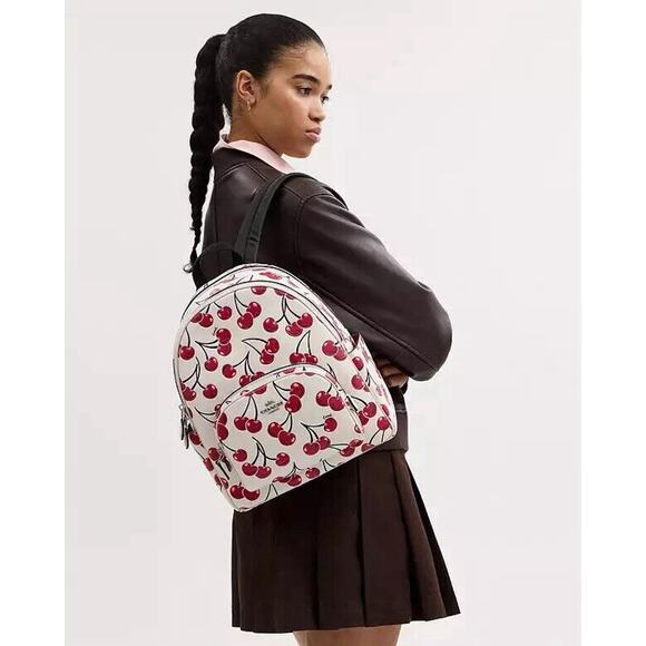 NWT Limited Coach Court Backpack With Cherry Print CAA72 - Picture 4 of 10